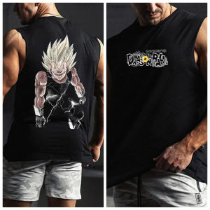 Bandai | Mens Dragon Ball Z Majin Buu Pink Villain Graphic Print Muscle Tank Top Gym Workout Vest for Anime Streetwear Fashion
