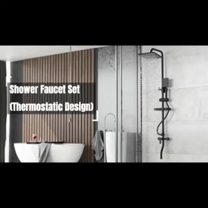 Rain Shower Set 4in1 Hot and Cold Mixer Shower Set Matte Black Ultra Thin Square Head Stainless Steel Water Saving