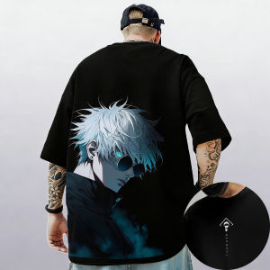 Bandai | Gojo Satoru Jujutsu Kaisen Print Short Sleeves T-shirt Cotton Kid Clothes Funny Round Neck Harajuku Y2K New Arrival Tee Tops