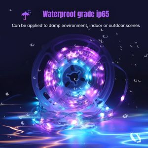 USB LED Fairy String Lights Christmas Curtain Garland App Control Bedroom Xmas Tree Party Birthday Holiday Home Decor