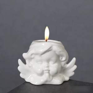 Angel shaped ceramic desktop ornament small ceramic candle holder high-quality ceramic flower pot