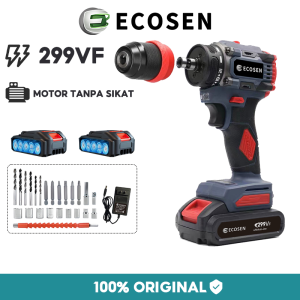 ECOSEN Mesin Bor Bor listrik tanpa sikat 299VF Cordless Bor Baterai Bor Listrikl Tangan Dengan