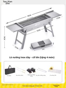 TanXianZhe | Bộ Nướng Than Di Động Gấp Được Thép Không Gỉ 304 Cho Cắm Trại Ngoài Trời
