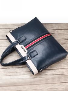 FEGER | Feger Genuine Leather Mens Handbag Horizontal Single Shoulder Briefcase Cowhide Business Bag New 2025 Korean Style Soft Handbag