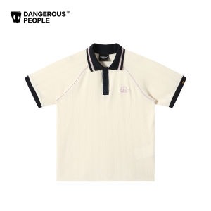 dangerouspeople | Colorblock Loose Fit Retro College Style Polo Shirt