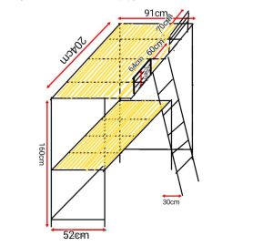 Loft bed with shelf customize for helper room singapore/utility room/store room/helperbed