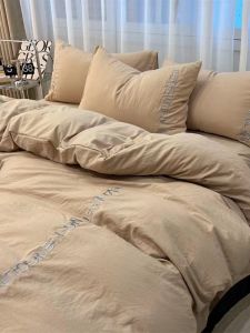 Bộ Đồ Giường Bốn Món Bằng Cotton Nguyên Chất Thêu Hoa Mùa Xuân Thu Đông Xuân Cho Bé Trai Và Bé Gái