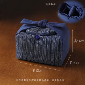 Travel Tea Set One Pot Six Cups Cotton Linen Bag Handheld Large Chinese Style Tea Ceremony Bag Storage Pouch for Teapot