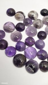 Natural Amethyst 12mm-14mm Gemstone Cabochon DIY Ring Cincin Accessories Half Round Flatback Stone Cabochons