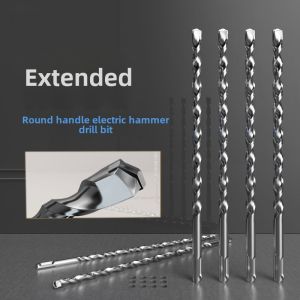 Electric Hammer Drill Bit round Handle Concrete Wall Drilling Head Extended 280-1.5m-2m for Cement Stone Hole Punching