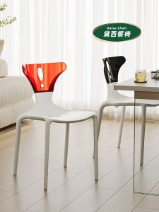 เก้าอี้ทานอาหารแบบพับได้ Acrylic Designer Spliced Color Chairs ร้านกาแฟสีเขียว กลางแจ้ง ดีไซน์เนอร์ที่เป็นที่รู้จัก เก้าอี้แบบพับได้