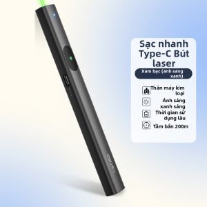 Bút laser xanh sạc điện Deli đa chức năng dùng trong giảng dạy