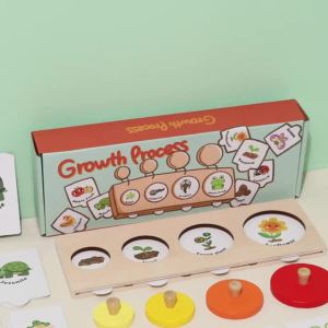 Montessori Educational Children Toy Wooden Sorting Matching Board Growth Process Cognize Preschool Learning Puzzle Game for Kids