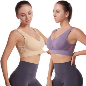 XUNDD Womens Bra Sports Breathable Bra Running Fitness Yoga Underwear Cutout Mesh Plus Size Bra