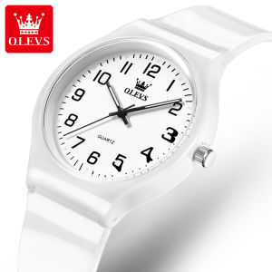 Olevs Đồng Hồ Phụ Nữ Ban Đầu Không Thấm Nước Thời Trang Giản Dị Nhỏ Quay Số Silicone dễ thương Dây Đeo Đồng hồ Quartz dạ quang Với Hộp Quà Tặng