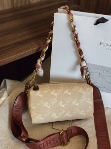 Luxurious Small Pillow Bag Womens Crossbody Chain Strap Floral Print Fashionable 2025 New Style Underarm Bag Popular Wide Belt