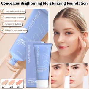 Natural Glow Waterproof Concealer Foundation Lasting Flawless Matte Liquid Foundation Oil Control Anti-Oxidation Brightening BB Cream