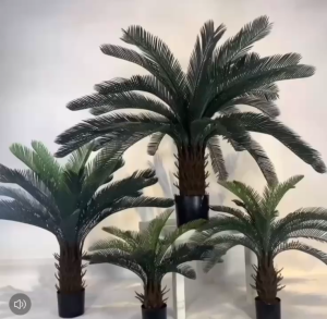 SAGO PALM Artificial Plant Artificial Flower Faux Greenery Potted Plant Home Decoration Indoor Outdoor Decorative Plants for Living Room Bedroom Office Desk Tabletop Garden Café Event Wedding Artificial Decorative Plant Ornament Accessories