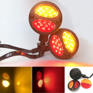 รถจักรยานยนต์ 2 แพ็คลำแสงคู่สัญญาณ ไฟสัญญาณเลี้ยว รถจักรยานยนต์ ขนาดเล็ก ไฟเลี้ยว สถานะย้อนยุค ไฟขับขี่