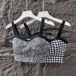 New Ice Silk Backless Strap Bralette Wireless Thin Gathered Wrap Chest Womens Fashion Commute Style Polyester Fiber Short Length