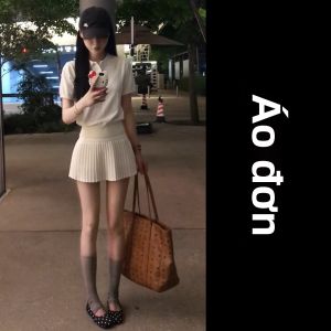 NIUVIES | Bộ Đồ Hè Nhỏ Gọn Áo Polo và Chân Váy Xếp Ly