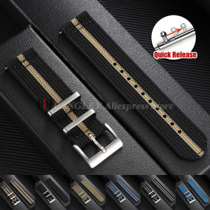Quick Release Canvas Nylon Watch Strap for Omega 20mm 22mm Bands for Men Women Replacement Watchband for Smartwatch Accessories