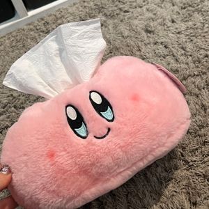 Cute Pink Big Eyes Kirby Plush Tissue Holder Cartoon Table Decorations Seat Style Versatile Home Fabric Towel/Hand Towel