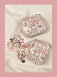 เคส Airpods รุ่นใหม่ป้องกันแบบนุ่ม TPU ลายดอกไม้สีชมพูสำหรับผู้หญิง รุ่น AirPods pro 4 รุ่น AirPods 3 รุ่น AirPods 2 รุ่น AirPods