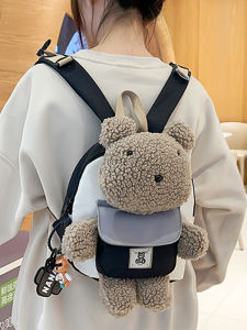 Cute Cartoon Doll Kids Backpack Nursery Girls Trip Bag Baby Doll Carrier Soft Shoulder Bag Nylon Material Waterproof