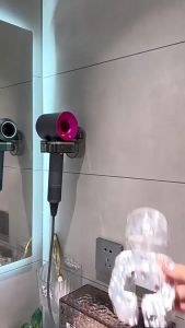 Advanced transparent punch-free bathroom household rack wall-mounted storage rack hair dryer bracket