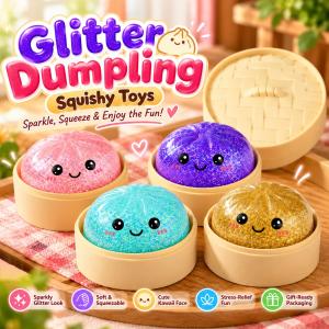 Glitter Dumpling Squishy Toys For Kids Giant Squishy Toys For Girls Squeeze Toys For Kids Slow Rising Squishy Toy Stress Relief Fidget Toy Soft Cute Gift Sensory Toy