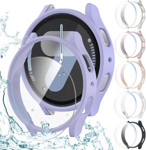 Case+Tempered Glass for Samsung Galaxy Watch 7 40mm 44mm Waterproof PC Matte Cover Protective Bumper Shell for Galaxy Watch 7
