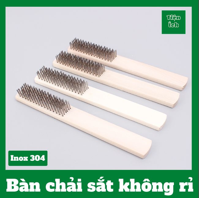 Bàn chải sắt innox 304 đánh rỉ sét vệ sinh chà rửa đầu bò xe máy thiết ...
