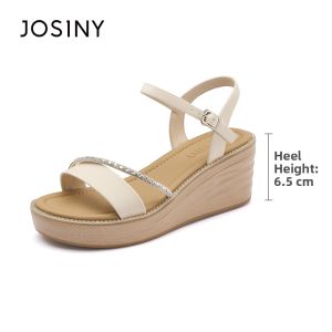 Josiny | One-Strap Rhinestone Flat Sandals
