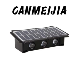 CANMEIJIA Solar Wall Light IP65 Outdoor Waterproof LED Wall Lamp Up and Down Luminous RGB Sconce for Balcony Courtyard Garden Light