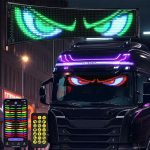 Đèn LED Ô Tô Hình Mắt Quỷ USB Có Thể Lập Trình Hiển Thị Chữ Chạy Động Điều Khiển Bằng Ứng Dụng Bluetooth Linh Hoạt Tùy Chỉnh 17cm