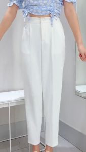 Kinwoo 25-31waist womens high waist suit pants Straight Cigarette Pants
