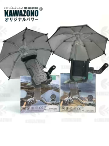 Universal Motorcycle and E-Bike Phone Holder with Mini Umbrella Anti-Shaking Handlebar Set