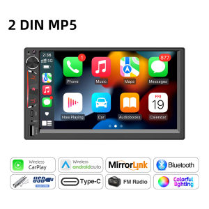 2DIN 7inch Car Radio MP5 Player Wireless CarPlay Android Auto Mirrorlink Touch Screen Bluetooth FM Stereo PD3.0 Fast Charging