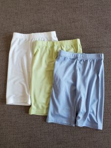 Baby Girls Five-Quarter Shorts Pure White Summer Thin Modal Elastic Home Safety Pants Base Layer Pants Breathable Cotton Blend