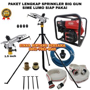 PAKET SPRINKLER BIG GUN LUMO KOMPLIT POMPA PEMADAM 9 HP SIAP PAKAI