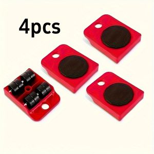 Heavy-Duty 4-in-1 Furniture Moving Kit  360° Swivel Rollers Not include Lifting Rod No-Scratch Glide Tool for Sofa Bed Refriger