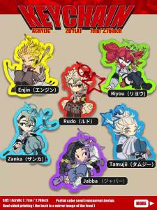Gachiakuta Charm Gachi Acrylic Keychain Enjin Rudo Riyou Zanka Jabba Tamujii Bag Charm/Keychain Decoration Animation Merchandise