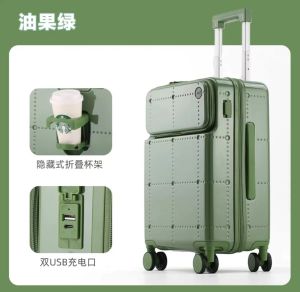 20-Inch Dopamine Small Boarding Bag Front Opening Multi-Functional Suitcases Male and Female Students 24-Inch Luggage