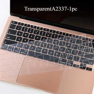 1 Pc Keyboard Cover for MacBook Air 13.3" (A2337/A2179) with Touch ID – Transparent & Light Pink – Soft Keyboard Protector