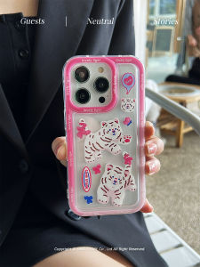 SINGSTORE Original Cute Little Tiger Couple Suitable 14Promax  13 Phone Case 14pro New Model 12 Transparent Silicone 11 Full Cover Anti-Fall Soft Shell Zhao Lu Si