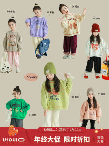 Áo Nỉ Hoạt Hình Thời Trang Thường Ngày Cho Bé Gái Mùa Đông Mới Về Áo Nỉ Cotton Polyester Không Mũ in Họa Tiết Hoạt Hình