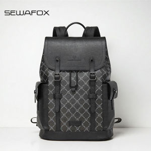 SEWAFOX | Business Commute Travel Large Capacity Leather Laptop Backpack