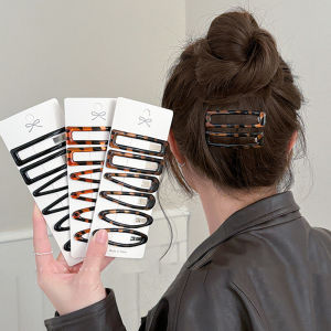 Zy Fashion 6pcs/set Korean Simple Amber Hair Clip for Women Elegant Temperament Bangs Clip Fashion Girl BB Clip