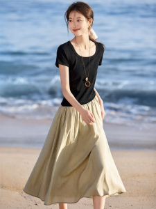 MOHANYIMEI | Slimming Color Block Two-piece Style Dress For Petite Women